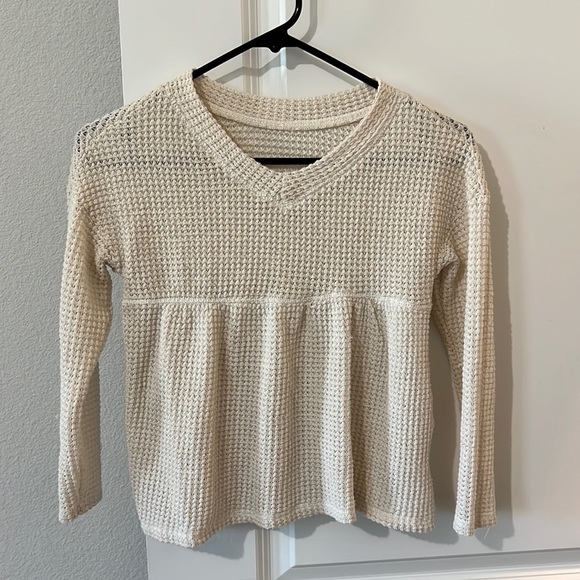 Amazon Other - Girls Waffle Knit Top - 7/8